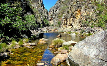 Картинка природа реки озера растительность река камни скалы горы