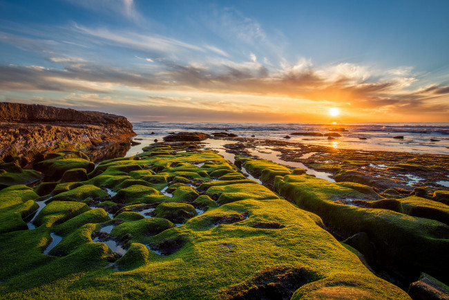 Обои картинки фото природа, восходы, закаты, тихий, океан