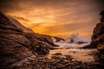 Картинка природа побережье волны скалы берег океан