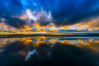 Картинка природа восходы закаты закат облака отражение