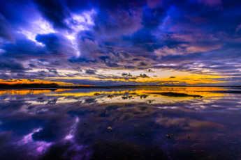 Картинка природа восходы закаты закат облака отражение