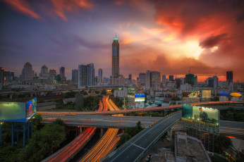Картинка bangkok+city города бангкок+ таиланд эстакада небоскребы город