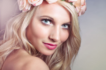 Картинка девушки -unsort+ лица +портреты портрет лицо венок блондинка улыбка