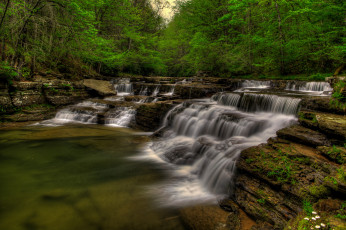 Картинка природа водопады лес река водопад