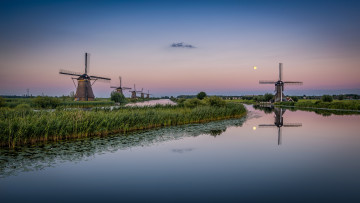 Картинка разное мельницы пейзаж ветряк