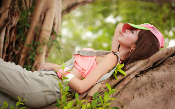 Картинка девушки -unsort+ азиатки фон спит девушка