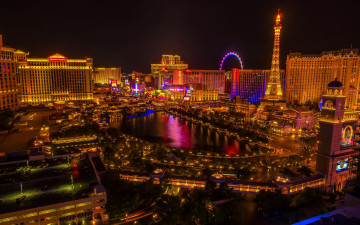 Картинка города лас-вегас+ сша огни ночь лас-вегас las vegas usa