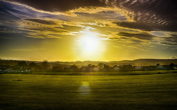 Картинка природа восходы закаты закат пейзаж поле