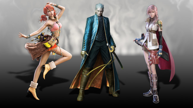 Обои картинки фото видео игры, final fantasy iv,  the after years, парень, фон, взгляд, девушки