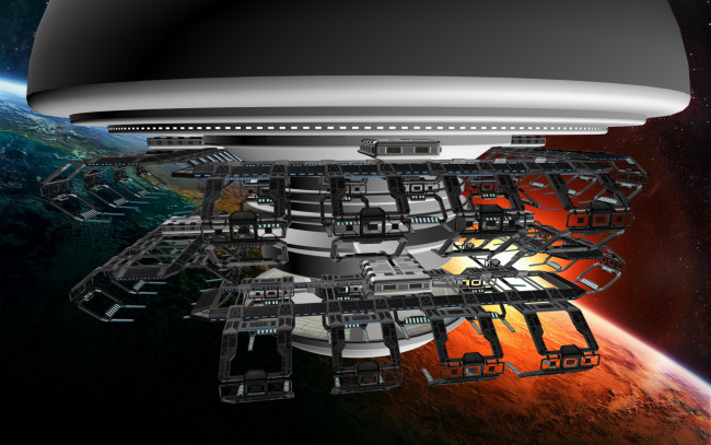 Обои картинки фото видео игры, star trek online, планета, вселенная, полет, космический, корабль