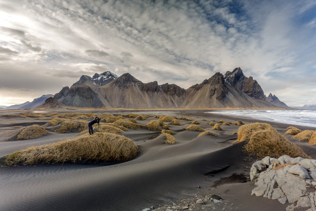 Обои картинки фото природа, побережье, дюны, пляж, горы