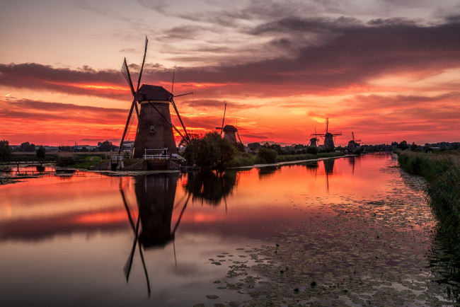 Обои картинки фото разное, мельницы, ветряк, пейзаж