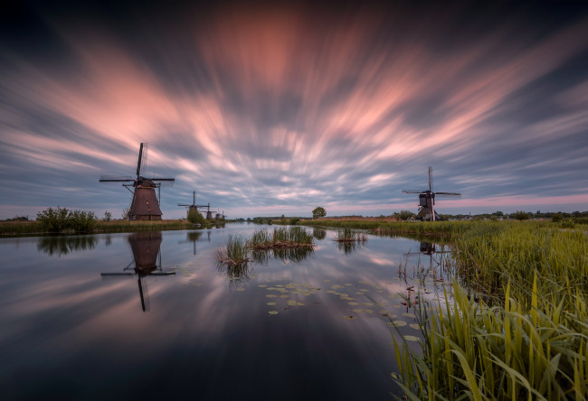 Обои картинки фото разное, мельницы, ветряк, пейзаж