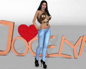 Картинка 3д+графика люди+ people девушка взгляд фон