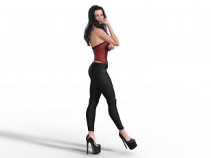 Картинка 3д+графика люди+ people фон девушка взгляд