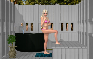 Картинка 3д+графика люди+ people девушка взгляд фон