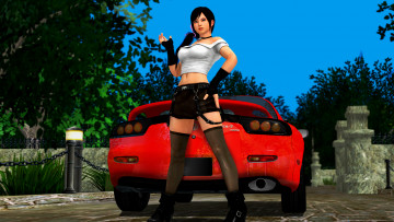 Картинка 3д+графика люди-авто мото+ people-+car+ +moto девушка взгляд фон автомобиль