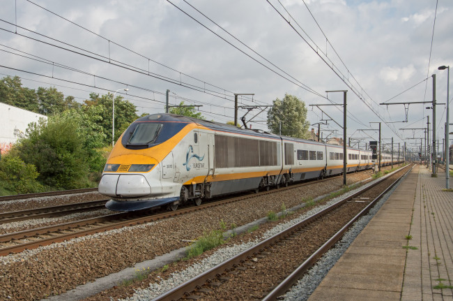 Обои картинки фото техника, электровозы, рельсы, состав, локомотив