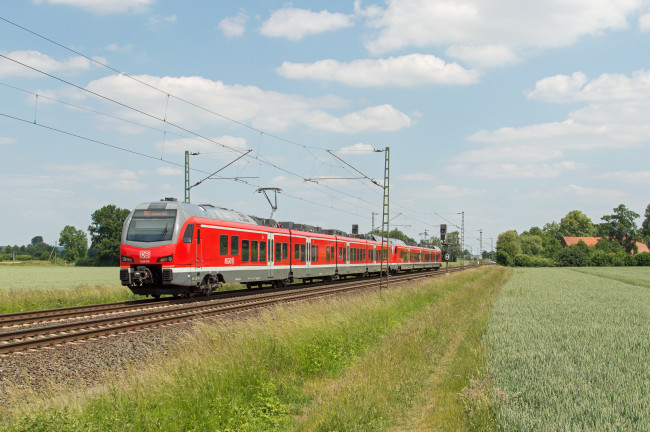 Обои картинки фото техника, электровозы, состав, локомотив, рельсы