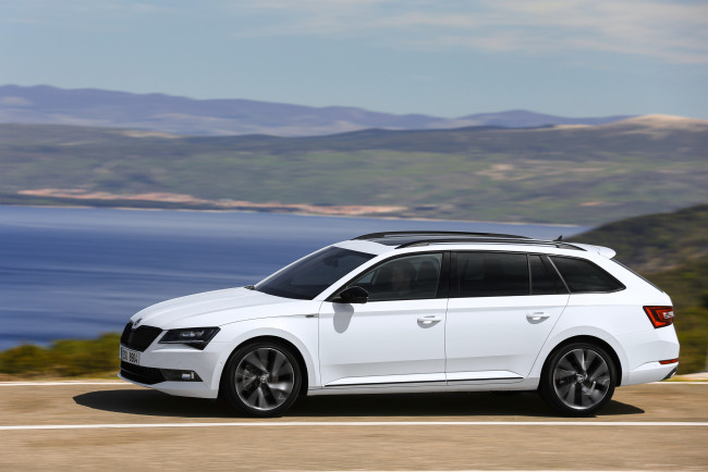 Обои картинки фото автомобили, skoda, 2015г, sportline, combi, superb