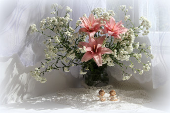 Картинка цветы букеты +композиции день рождения поздравление нфд натюрморты лилии композиции