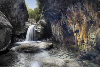 Картинка природа водопады река водопад лес