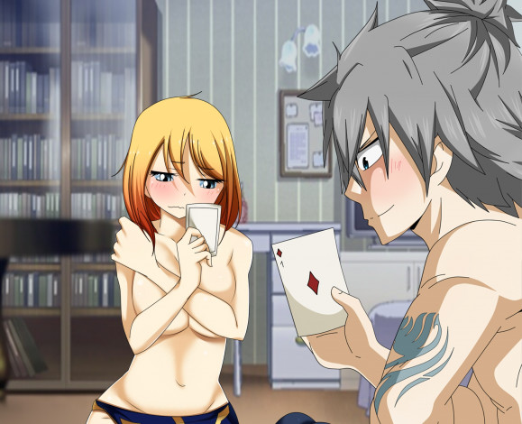 Обои картинки фото аниме, fairy tail, двое