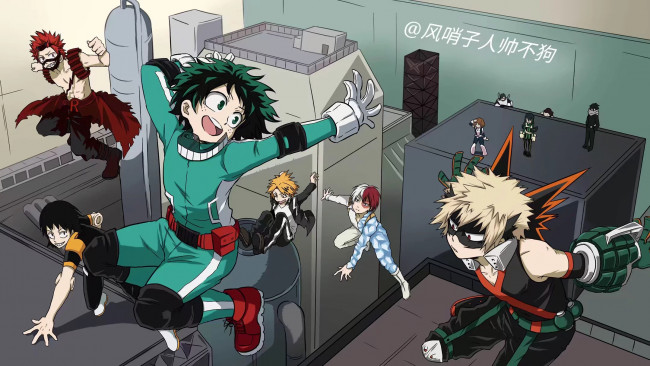 Обои картинки фото аниме, boku no hero academia, моя, геройская, академия