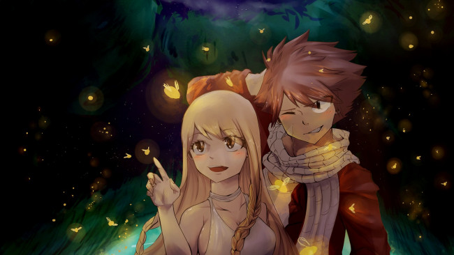 Обои картинки фото аниме, fairy tail, хвост, феи