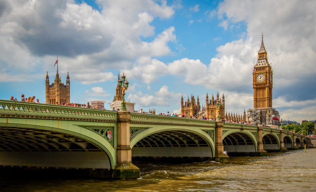 Обои картинки фото города, лондон , великобритания, мост, река