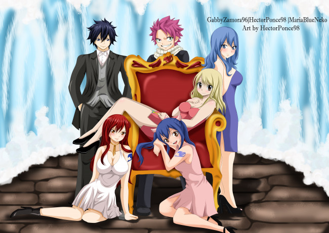 Обои картинки фото аниме, fairy tail, хвост, феи