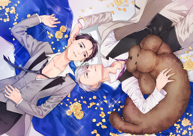 Обои картинки фото аниме, yuri on ice, виктор, юри