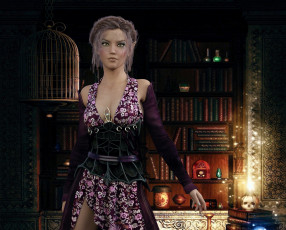 Картинка 3д+графика фантазия+ fantasy взгляд фон эльфийка