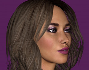 Картинка 3д+графика портрет+ portraits фон взгляд девушка