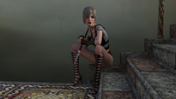 Картинка 3д+графика фантазия+ fantasy девушка взгляд фон