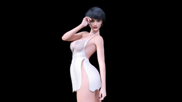 Картинка 3д+графика люди+ people девушка взгляд фон