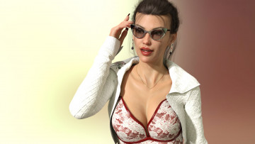 Картинка 3д+графика люди+ people девушка взгляд фон