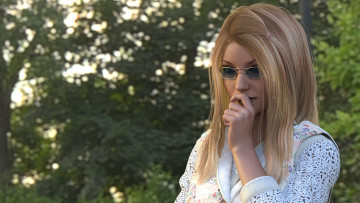 Картинка 3д+графика портрет+ portraits взгляд девушка фон