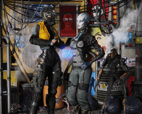 Обои картинки фото 3д графика, фантазия , fantasy, девушка, взгляд, фон