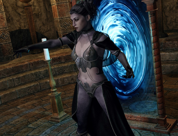 Обои картинки фото 3д графика, фантазия , fantasy, фон, взгляд, девушка