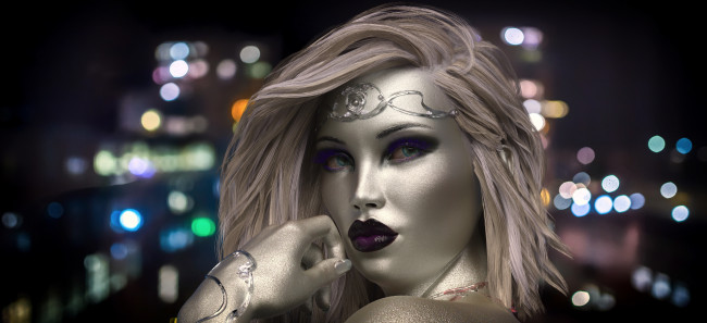 Обои картинки фото 3д графика, фантазия , fantasy, девушка, фон, взгляд