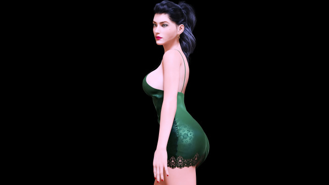 Обои картинки фото 3д графика, люди , people, фон, взгляд, девушка