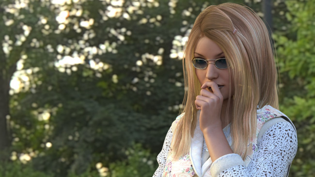 Обои картинки фото 3д графика, портрет , portraits, взгляд, девушка, фон