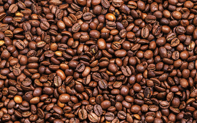 Обои картинки фото еда, кофе,  кофейные зёрна, roasted, coffee, beans, background, texture, зерна, фон