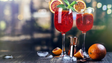 Картинка еда напитки +коктейль апельсин коктейль мята