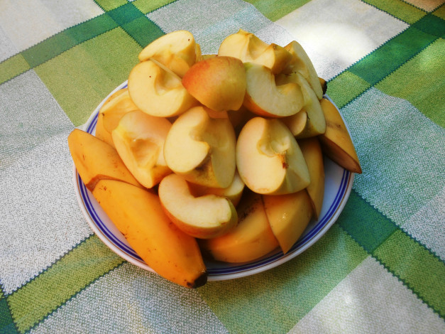 Обои картинки фото еда, яблоки, бананы