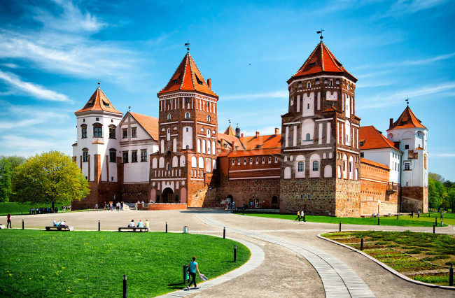 Обои картинки фото мирский замок, города, - дворцы,  замки,  крепости, беларусь, здание, замок, мирский