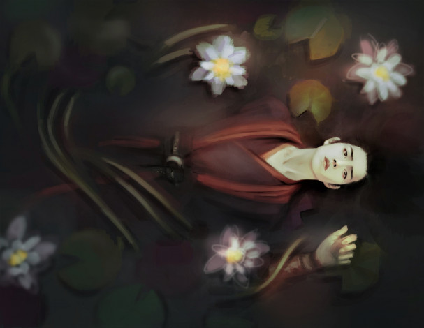 Обои картинки фото рисованное, кино,  мультфильмы, вэй, усянь, озеро, лотосы