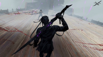 обоя фэнтези, _ghost blade ,  призрачный клинок, бой, корабль, палуба, кровь