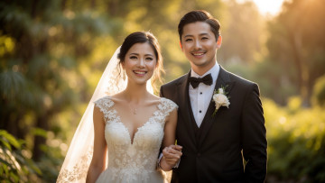 Картинка 3д+графика романтика+ romantics молодожены невеста жених